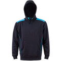 Navy+Aqua Cosmic Kids Contrast Fleece Hoodie Jumper, a warm pullover sweatshirt with contrasting hood and drawstrings, ideal for school or casual wear.