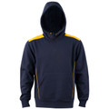 Navy+Gold Cosmic Kids Contrast Fleece Hoodie Jumper, a warm pullover sweatshirt with contrasting hood and drawstrings, ideal for school or casual wear.