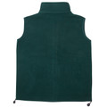 Forest green polar fleece vest with high collar and adjustable hem drawcords