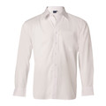 White long sleeve business shirt with classic collar and chest pocket