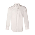 White long sleeve business shirt with classic collar and chest pocket