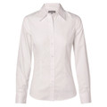 Plain White | Womens Plain Self Stripe CVC Long Sleeve Shirt