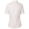 White short sleeve ladies shirt with self-stripe texture and tailored back seam detail