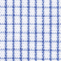 Close-up of white fabric with cobalt blue mini check woven pattern on ladies short sleeve shirt