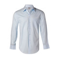 Light blue long sleeve business shirt with self-stripe texture and classic collar