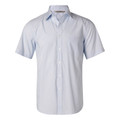 Mens Fine Stripe Short Sleeve Shirt - Pale Blue Mens Fine Stripe Short Sleeve Shirt - Pale Blue