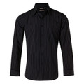 Mens Pin Stripe Classic Fit Long Sleeve Shirt 