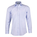 Light blue mini check pattern long sleeve shirt with chest pocket and collar