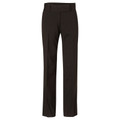 Charcoal wool blend women's dress pants with flat front panel and straight leg cut