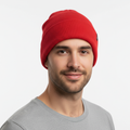 Condor Plain Acrylic Knitted Beanie with a roll-up cuff in Red, perfect for winter bulk wholesale and embroidery.