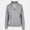 Grey marle ladies' half-zip fleece pullover with stand collar and side pockets