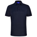 Navy Plain Blaine men's short sleeve polo shirt made from bamboo charcoal eco-friendly fabric, featuring moisture-wicking, breathability, and a silky soft texture.