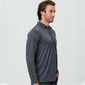 Plain Blaine men's long sleeve polo shirt, made from eco-friendly bamboo charcoal fabric, featuring silky soft texture, breathability, and moisture-wicking properties.