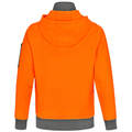 Orange | Unisex Hi-Vis Fleece Two Tone Hoodie Jumper Back
