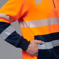 Branch Unisex Biomotion VIC Rail Safety Jumper, a high-visibility fleece sweatshirt with reflective taping compliant for VIC Rail workwear.