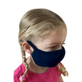 Plain Next Level Youth eco-friendly face mask, reusable and breathable, made from 70% recycled cotton blend fabric for comfortable everyday protection.
