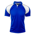 Royal+White MURRAY Men's Sports Polo featuring Mini Waffle Driwear fabric for moisture-wicking comfort, a classic three-button placket, and a breathable fit for golf, team sports, or corporate uniforms.