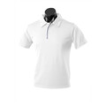 White+Navy Yara Men's Contrast Piping Driwear Polo Shirt, a quick-dry, moisture-wicking performance top ideal for golf, team uniforms, or corporate wear.