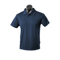 Navy BADGER Men's Easy Care Polo featuring Driwear moisture-wicking technology and a mini waffle knit texture for maximum breathability in professional and industrial work settings.