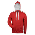 Red+White | Bulk Buy Plain Mens Contrast Fleece Hoody Jumper