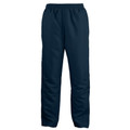 Navy blue ripstop track pants with elasticated waistband and cuffs