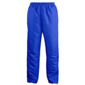 Royal blue ripstop track pants with elasticated waistband and cuffs on white background