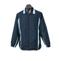 Navy+Sky Eureka Men's Sports Polyester Silk Tracktop Jacket, a smooth, moisture-wicking athletic jacket ideal for warm-ups, training, or casual sportswear.