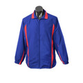 Royal+Red Eureka Men's Sports Polyester Silk Tracktop Jacket, a smooth, moisture-wicking athletic jacket ideal for warm-ups, training, or casual sportswear.