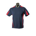 Navy+Red Eureka Kids Contrast Mini Waffle Sports T-Shirt, a breathable, textured athletic top ideal for school sports, PE uniforms, or active playtime.