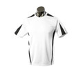 White+Black Eureka Kids Contrast Mini Waffle Sports T-Shirt, a breathable, textured athletic top ideal for school sports, PE uniforms, or active playtime.