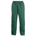 Kids bottle green ripstop track pants with elastic waistband and relaxed fit