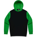 Black body kids contrast hoodie with kelly green sleeves and hood lining