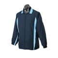 Navy jacket with sky blue side panels and contrast collar ideal for decoration