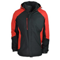 Black+Red Napier Men's Ripstop Padded Waterproof Jacket, a durable and warm coat with tear-resistant fabric, ideal for harsh weather outdoor or work use.
