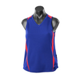 Royal+Red | Bulk Buy Ladies Contrast Mini-Waffle Sport Singlets