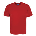Red quick dry micromesh tee with crew neck and short sleeves, smooth finish ideal for decoration