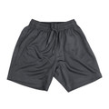 Charcoal grey kids athletic shorts with elasticated waistband and drawcord detail