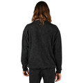 Back view of charcoal stone washed sweater with mineral wash finish and ribbed collar, cuffs and hem