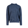 Navy ZURI Unisex Plain Stone Washed Sweater, a comfortable crew neck pullover featuring a unique vintage wash effect and a soft, cotton-rich fabric.