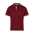 Maroon+White Cottesloe Men's Contrast Polo Shirt, a durable cotton polo with contrasting collar and cuffs, perfect for corporate uniforms or casual wear.