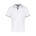 White+Navy Cottesloe Men's Contrast Polo Shirt, a durable cotton polo with contrasting collar and cuffs, perfect for corporate uniforms or casual wear.