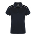 Womens Plain Contrast Team Polo Shirt Piping_Navy White