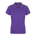 Womens Plain Contrast Team Polo Shirt Piping_Purple White