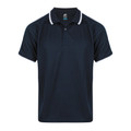 Navy+White Double Bay Men's Contrast Dri Wear Antibacterial Raglan Polo, a quick-dry, moisture-wicking top with odor control, ideal for active sportswear or team uniforms.