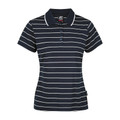 Ladies Striped Dri-Wear Antibacterial Polo Shirt. _Navy White Ladies Striped Dri-Wear Antibacterial Polo Shirt. _Navy White