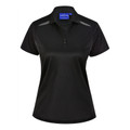 Ladies Sustainable Poly/Cotton Contrast Polo Shirt_Black Ash