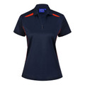 Ladies Sustainable Poly/Cotton Contrast Polo Shirt_Navy Red