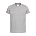 Heather grey crew neck t-shirt with short sleeves and smooth cotton finish