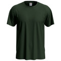 Bottle green men's tubular crew neck t-shirt with short sleeves, smooth flat front chest panel