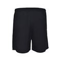 Black kids' athletic shorts with elastic waistband and relaxed fit ideal for decoration